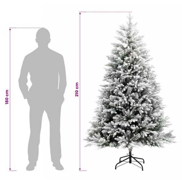 vidaXL Umelý Sklápací Vianočný Stromček 210 cm PVC a kov – Obrázok 8