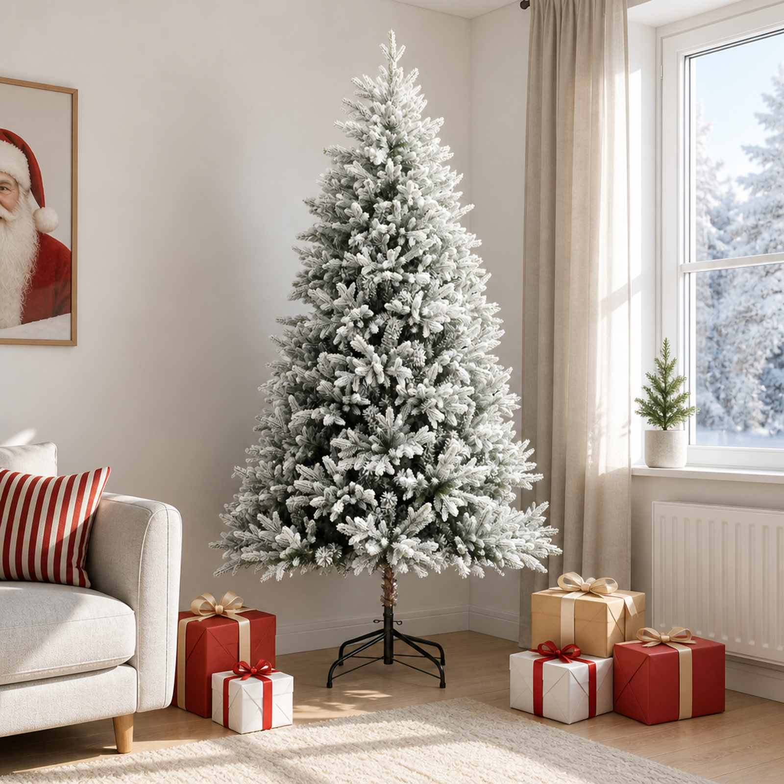 42055622_1.jpg vidaXL Umelý Sklápací Vianočný Stromček 240 cm PVC a kov – Obrázok 1