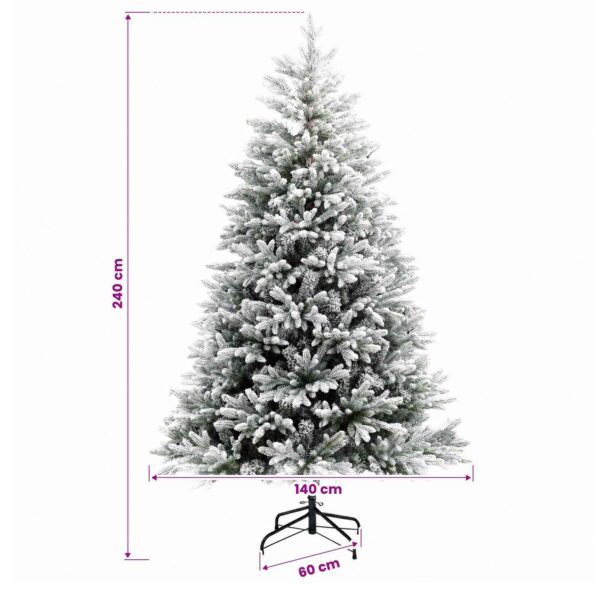 vidaXL Umelý Sklápací Vianočný Stromček 240 cm PVC a kov – Obrázok 7