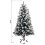 vidaXL Umelý Sklápací Vianočný Stromček 120 cm PVC a kov Šedý a biely – Obrázok 7
