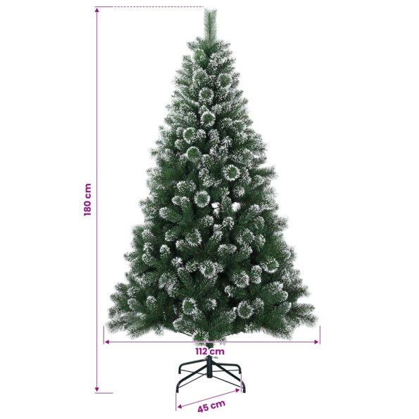 vidaXL Umelý vianočný stromček 180 cm PVC a kov Zelená – Obrázok 7