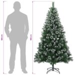 vidaXL Umelý vianočný stromček 180 cm PVC a kov Zelená – Obrázok 8