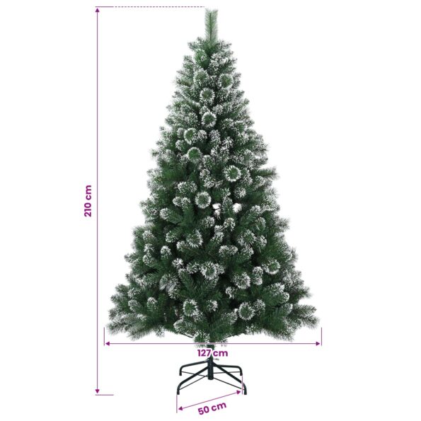 vidaXL Umelý vianočný stromček 210 cm PVC a kov Zelená – Obrázok 7