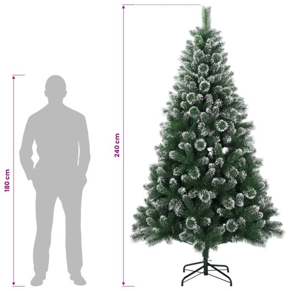 vidaXL Umelý vianočný stromček 240 cm PVC a kov Zelená – Obrázok 8