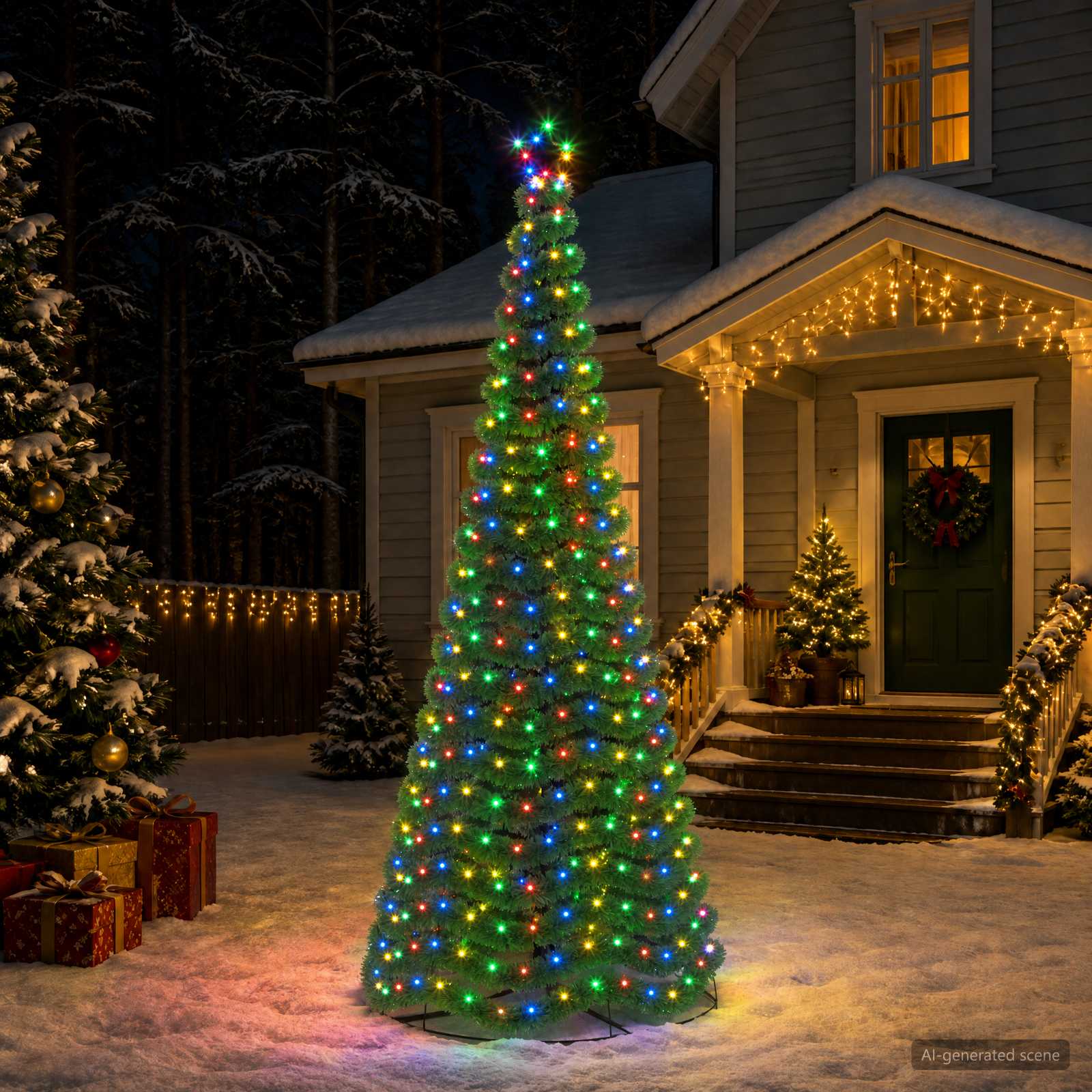 42056532_1.jpg vidaXL Trblietavý LED vianočný stromček s podstavcom EKENAS 250 cm – Obrázok 1