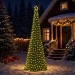 vidaXL Trblietavý LED vianočný stromček s podstavcom EKENAS 300 cm