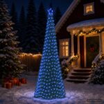 vidaXL Trblietavý LED vianočný stromček s podstavcom EKENAS 300 cm