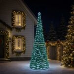 vidaXL Trblietavý LED vianočný stromček s podstavcom EKENAS 400 cm