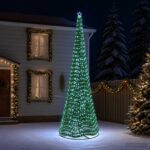vidaXL Trblietavý LED vianočný stromček s podstavcom EKENAS 500 cm