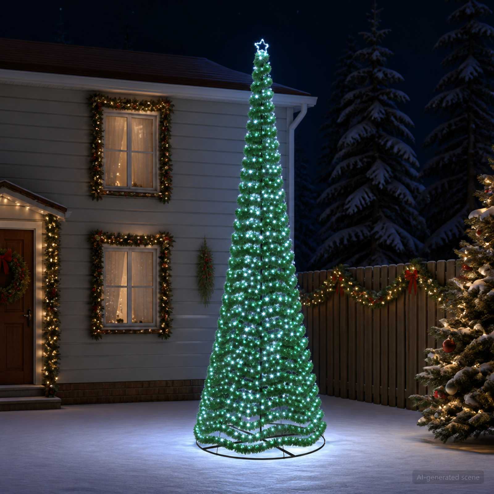 42056542_1.jpg vidaXL Trblietavý LED vianočný stromček s podstavcom EKENAS 500 cm – Obrázok 1