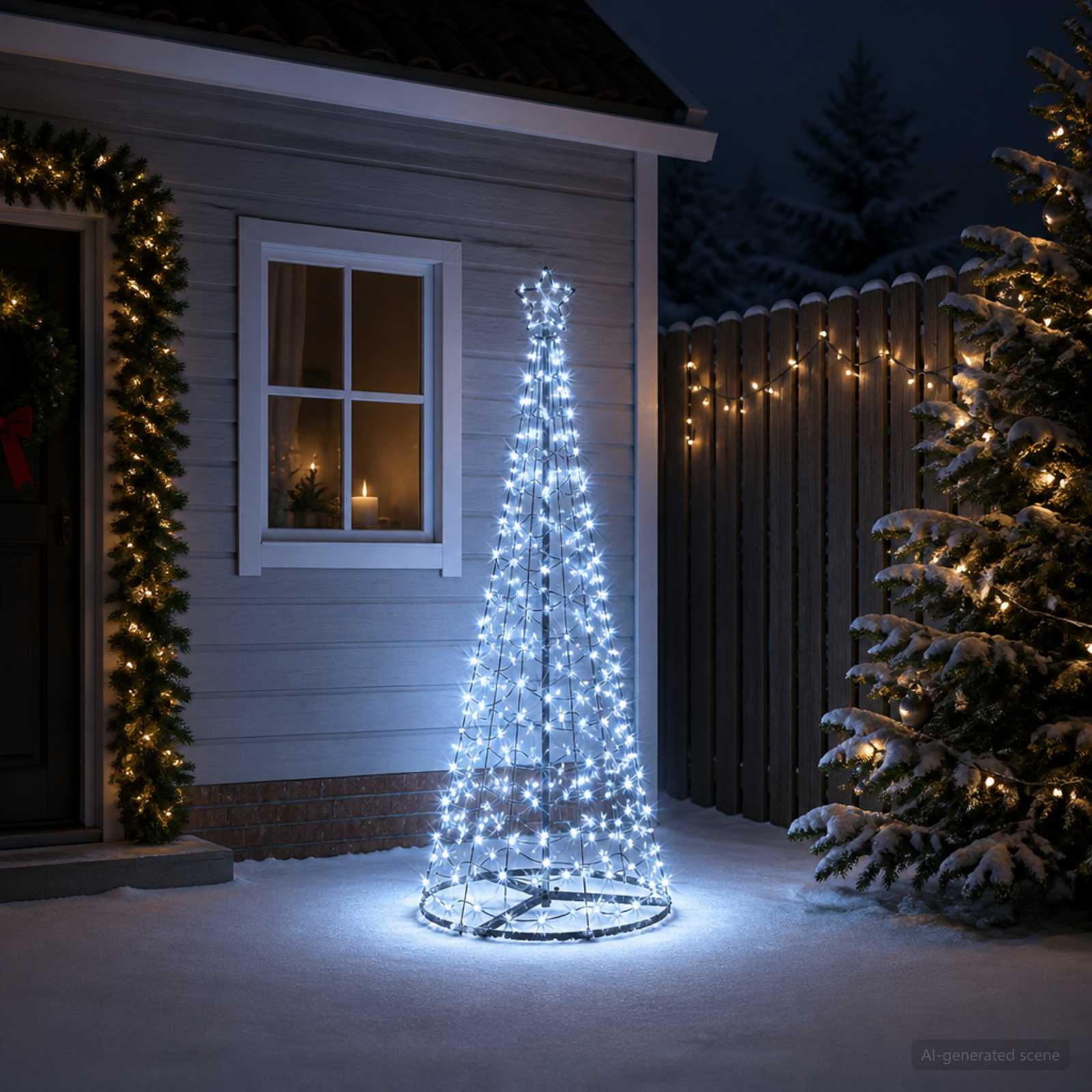 42056566_1.jpg vidaXL Špirálový LED vianočný stromček s podstavcom EKENAS 180 cm – Obrázok 1