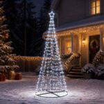 vidaXL Špirálový LED vianočný stromček s podstavcom EKENAS 250 cm