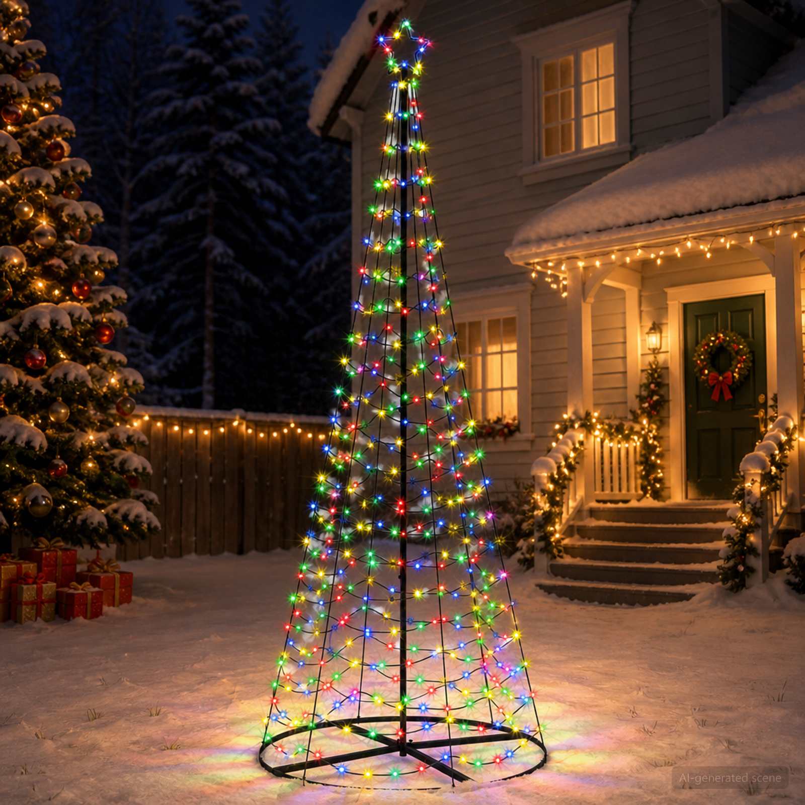 42056572_1.jpg vidaXL Špirálový LED vianočný stromček s podstavcom EKENAS 250 cm – Obrázok 1