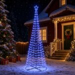 vidaXL Špirálový LED vianočný stromček s podstavcom EKENAS 300 cm