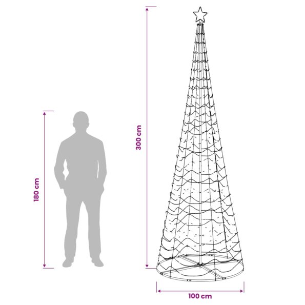 vidaXL Špirálový LED vianočný stromček s podstavcom EKENAS 300 cm – Obrázok 6