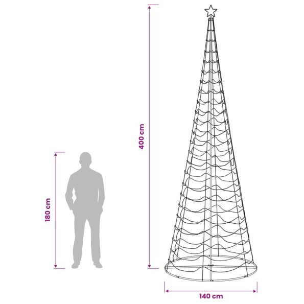 vidaXL Špirálový LED vianočný stromček s podstavcom EKENAS 400 cm – Obrázok 6