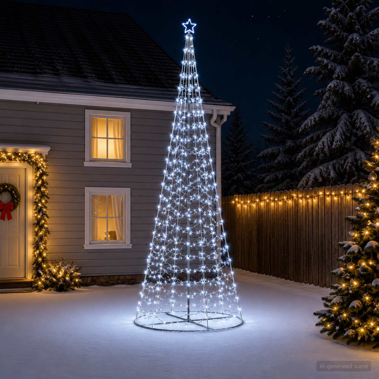 42056578_1.jpg vidaXL Špirálový LED vianočný stromček s podstavcom EKENAS 400 cm – Obrázok 1