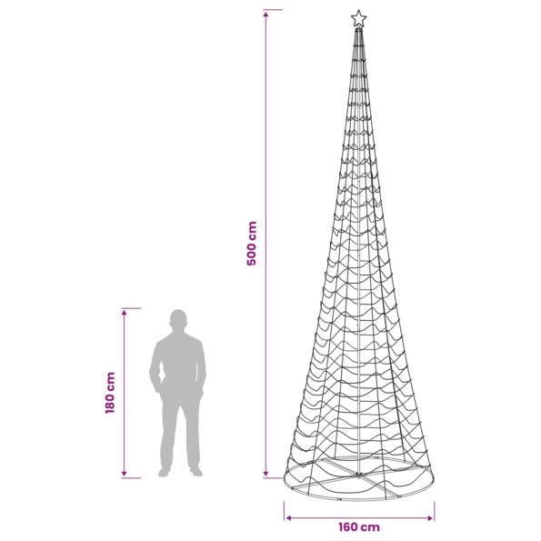vidaXL Špirálový LED vianočný stromček s podstavcom EKENAS 500 cm – Obrázok 6