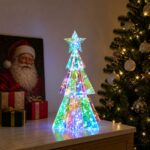 vidaXL Prizmatický irizujúci LED vianočný stromček Viacfarebný