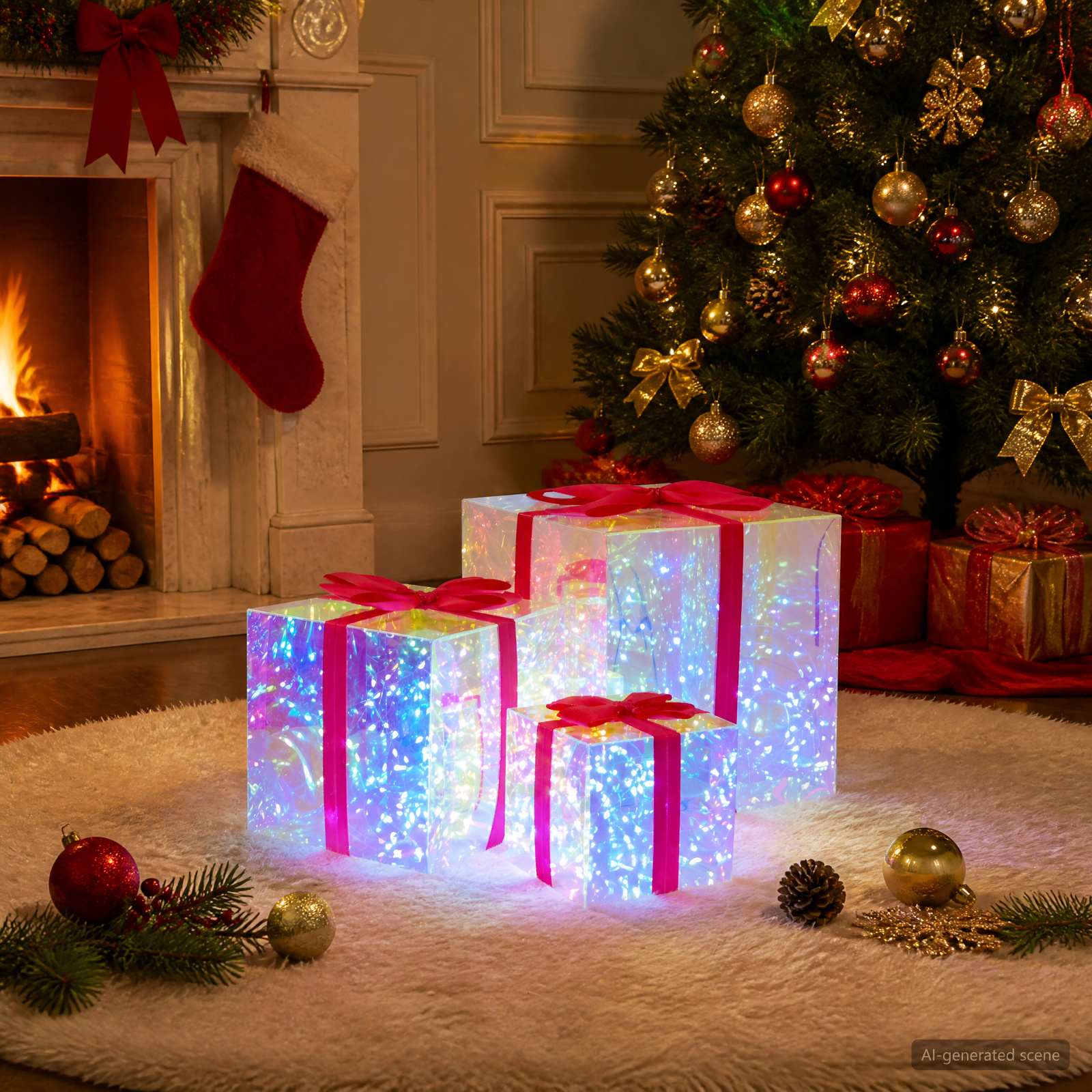 42056643_1.jpg vidaXL Prizmatická iridescentná LED darčeková krabička 3 ks – Obrázok 1