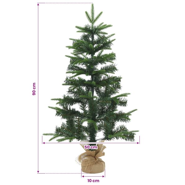 vidaXL Mini vianočný stromček 90 cm PVC a PE Zelená – Obrázok 5