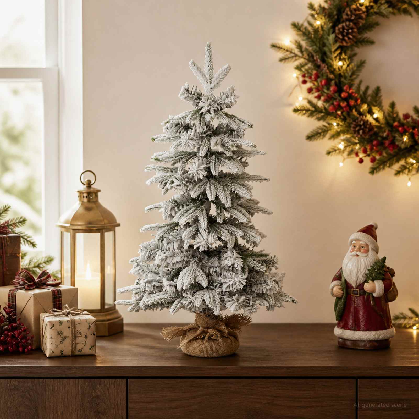 42056947_1.jpg vidaXL Mini vianočný stromček 60 cm PVC a PE Zelená a biela – Obrázok 1