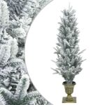 vidaXL Mini vianočný stromček 120 cm PVC a PE Zelená a biela – Obrázok 2