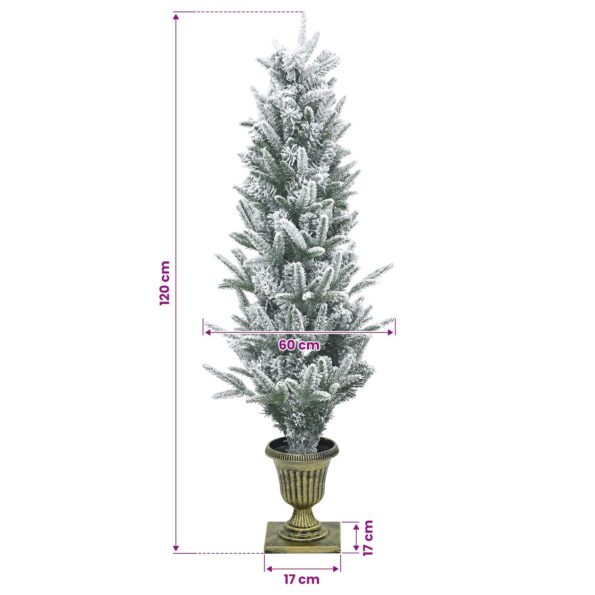 vidaXL Mini vianočný stromček 120 cm PVC a PE Zelená a biela – Obrázok 5