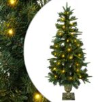 vidaXL Mini vianočný stromček 120 cm 100 LED Teplá biela PVC a PE – Obrázok 2