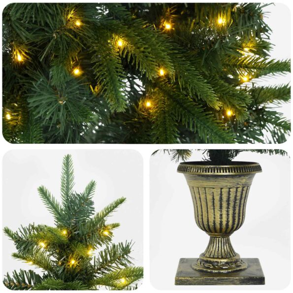 vidaXL Mini vianočný stromček 120 cm 100 LED Teplá biela PVC a PE – Obrázok 6