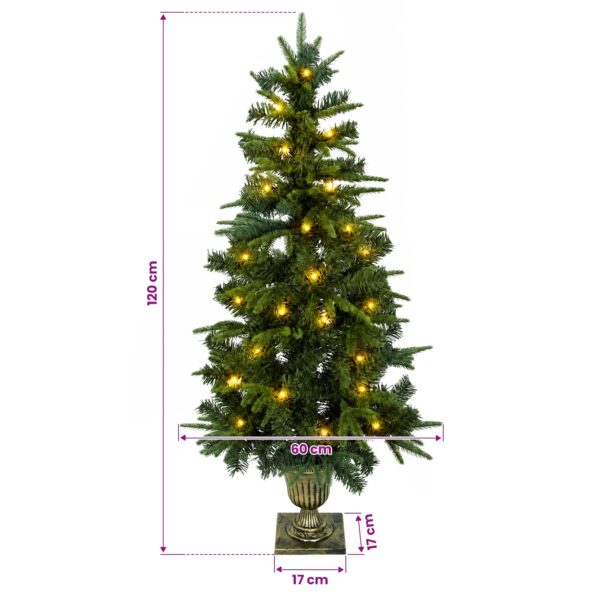 vidaXL Mini vianočný stromček 120 cm 100 LED Teplá biela PVC a PE – Obrázok 8
