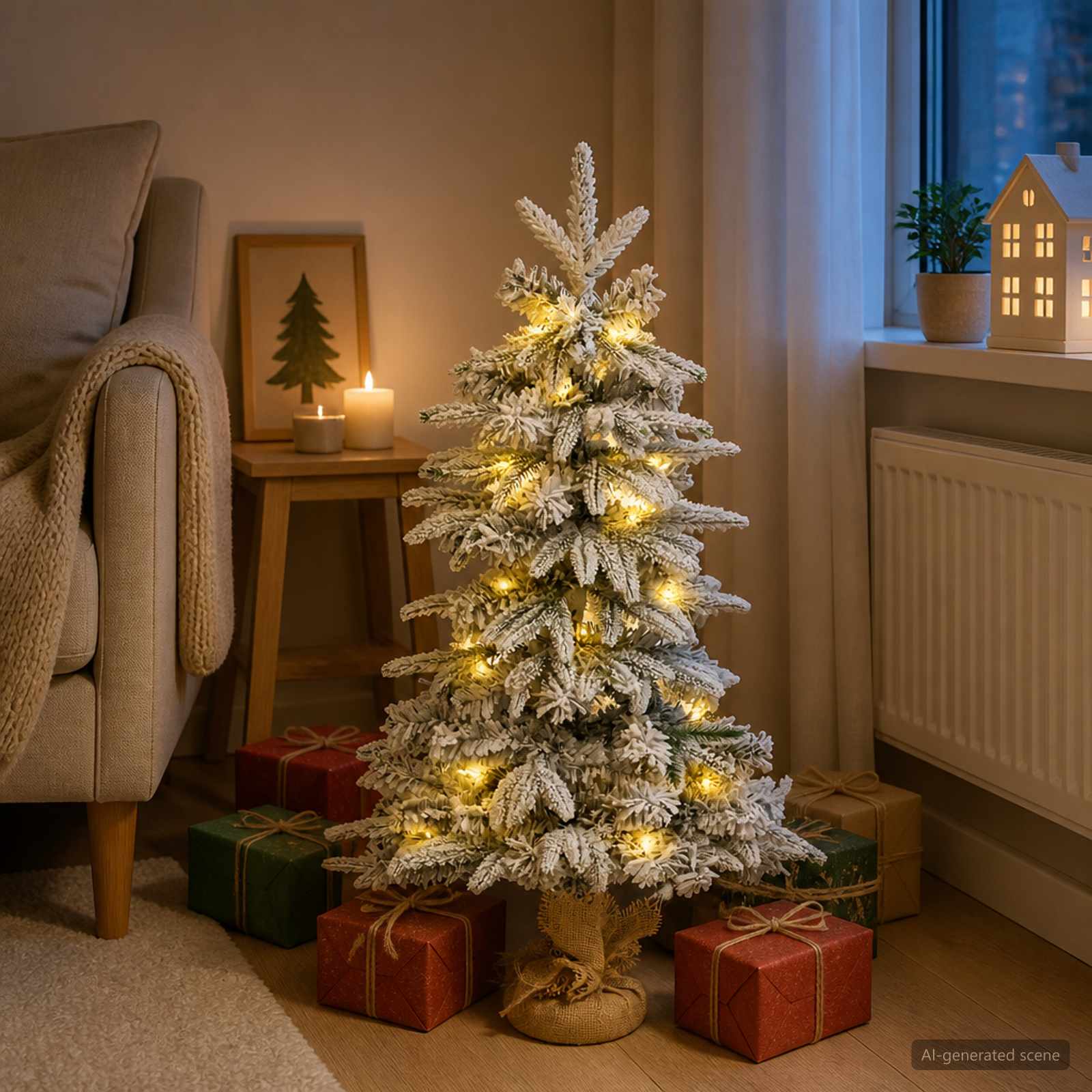 42056956_1.jpg vidaXL Mini vianočný stromček 90 cm 50 LED Teplá biela PVC a PE – Obrázok 1