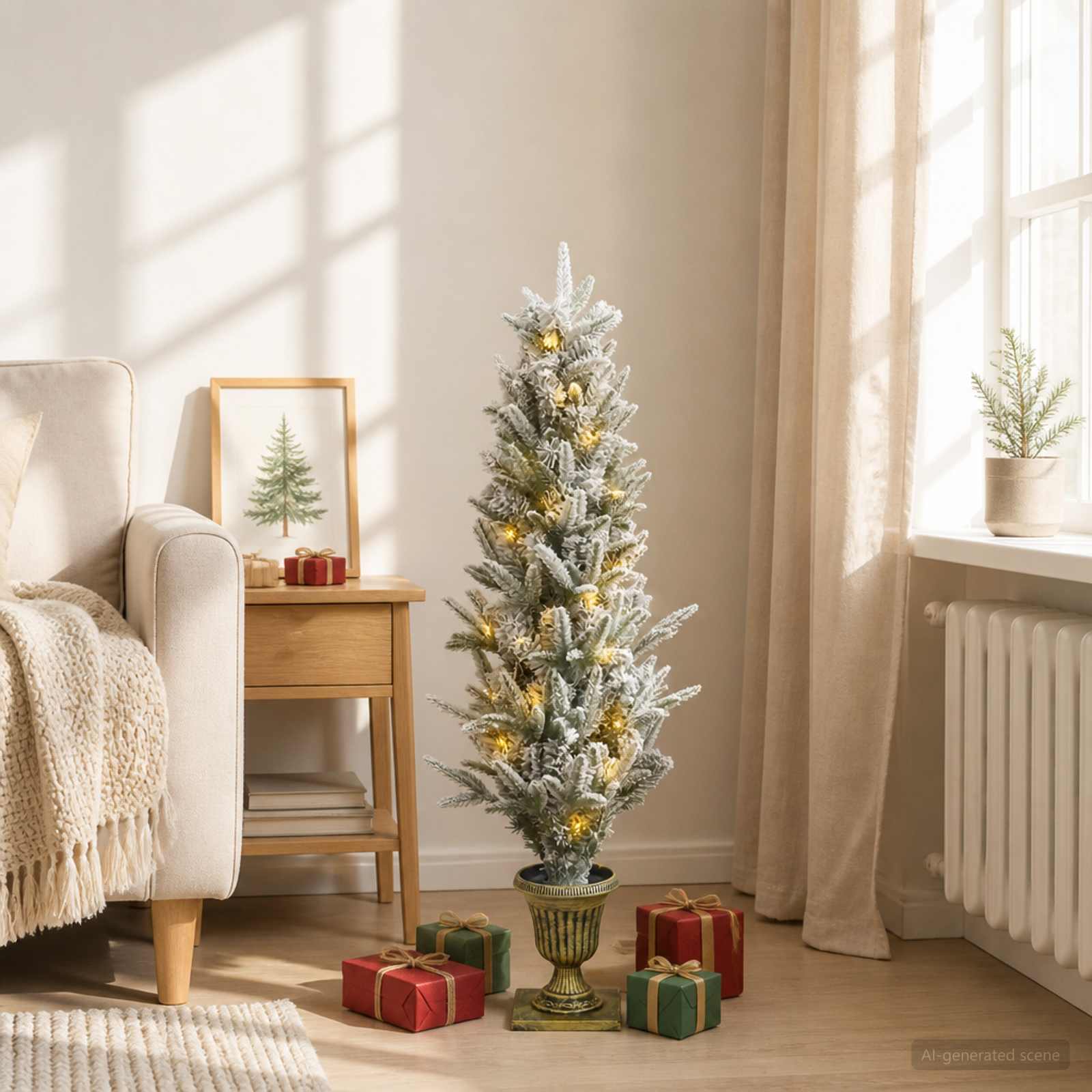42056957_1.jpg vidaXL Mini vianočný stromček 120 cm 100 LED Teplá biela PVC a PE – Obrázok 1