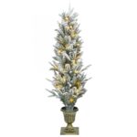 vidaXL Mini vianočný stromček 120 cm 100 LED Teplá biela PVC a PE – Obrázok 4