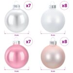 vidaXL Sada vianočných gúľ 30 ks Ružová a biela 6 cm Polystyrén – Obrázok 5