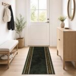 vidaXL Behúň na koberce FLORNES Tkaný Zelená 67 x 200 cm PP 7 mm