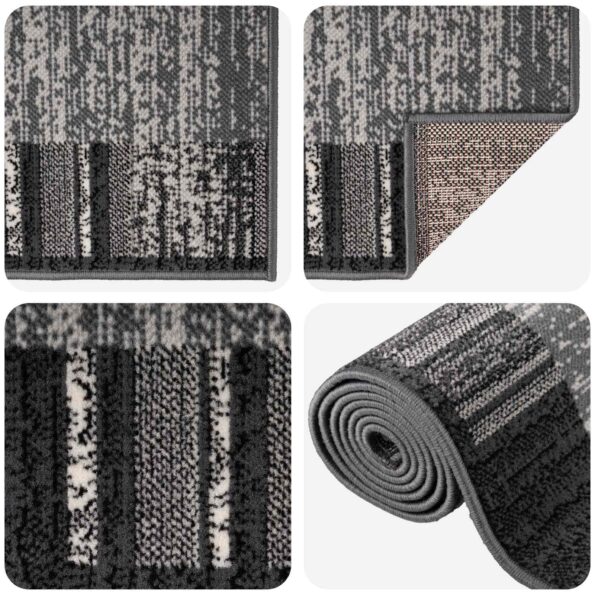 vidaXL Behúň na koberce FLORNES Tkaný Sivá 80 x 300 cm PP 7 mm – Obrázok 3