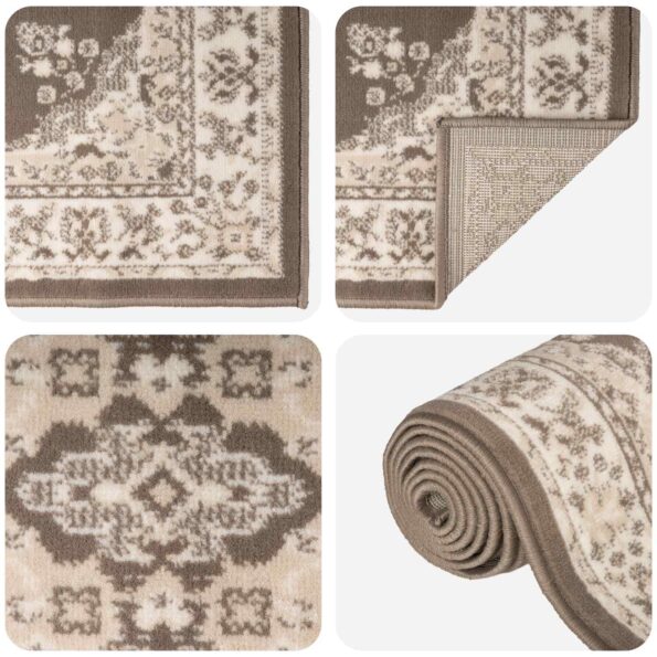 vidaXL Behúň na koberce FLORNES Tkaný Sivohnedá 67 x 250 cm PP 7 mm – Obrázok 3