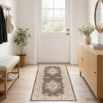 vidaXL Behúň na koberce FLORNES Tkaný Sivohnedá 100 x 250 cm PP 7 mm