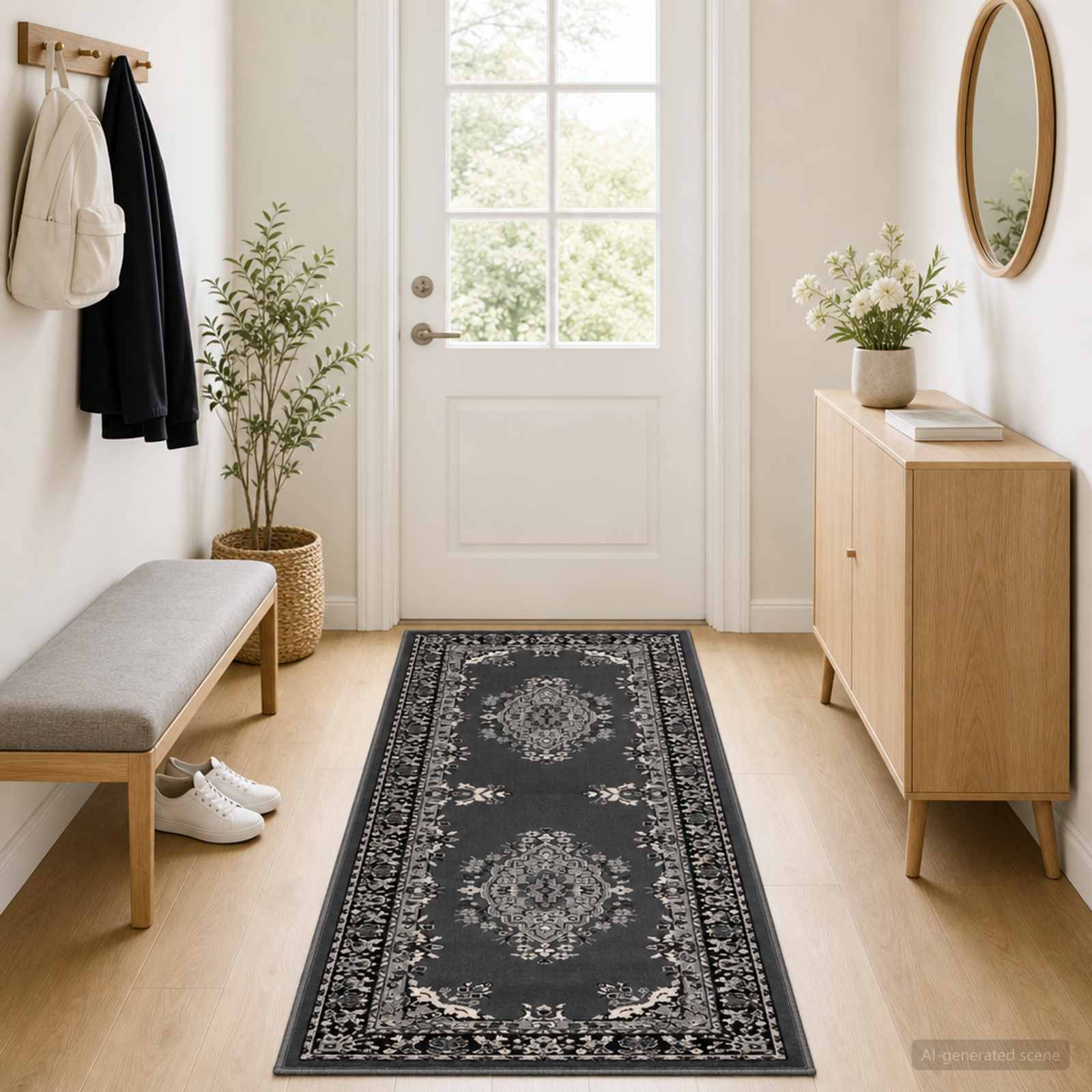 42057537_1.jpg vidaXL Behúň na koberce FLORNES Tkaný Sivá 80 x 300 cm PP 7 mm – Obrázok 1