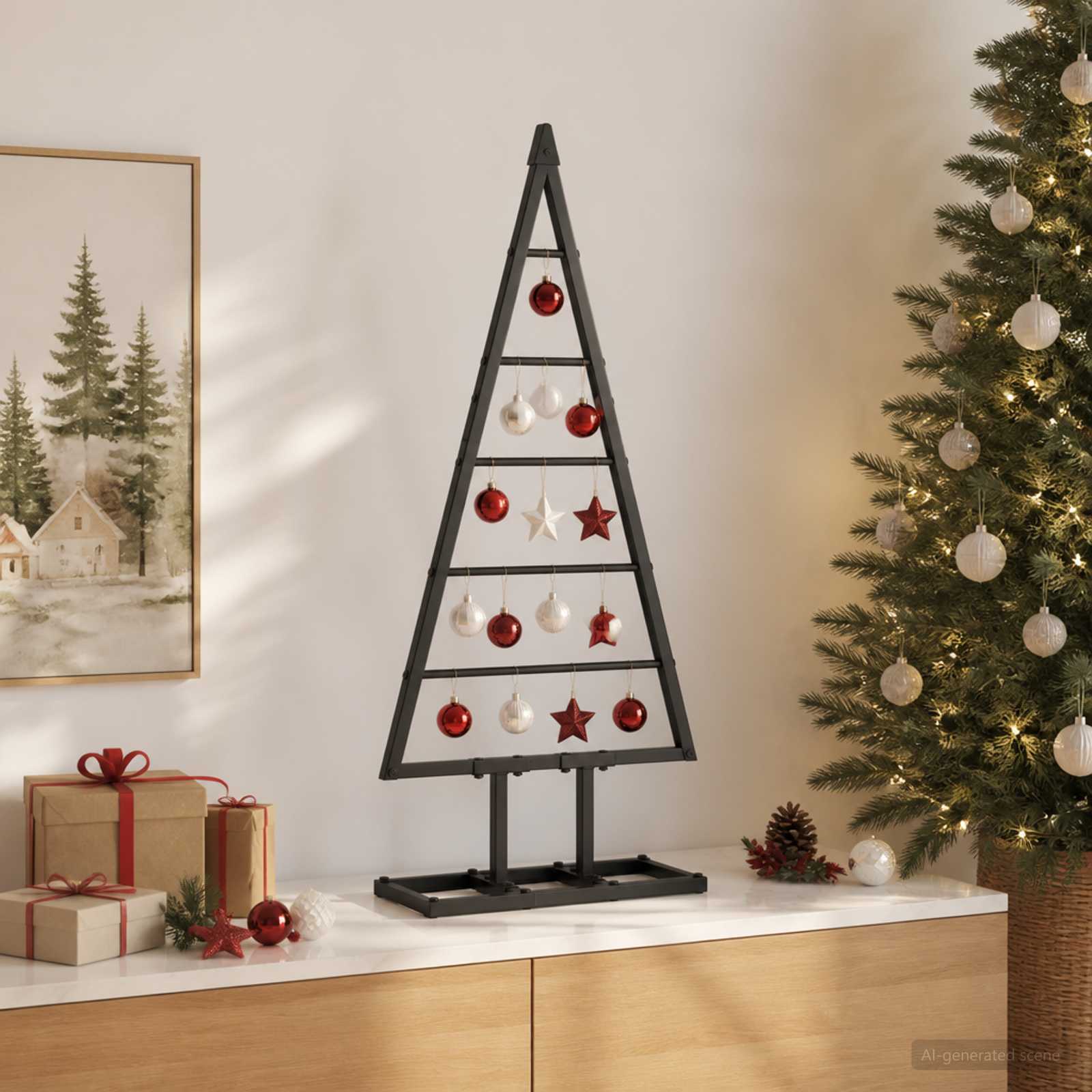 42060075_1.jpg vidaXL Kovový vianočný stromček KUOPIO 60 cm Kov Čierna – Obrázok 1