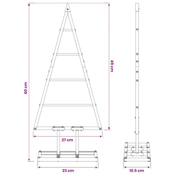 vidaXL Kovový vianočný stromček KUOPIO 60 cm Kov Čierna – Obrázok 7