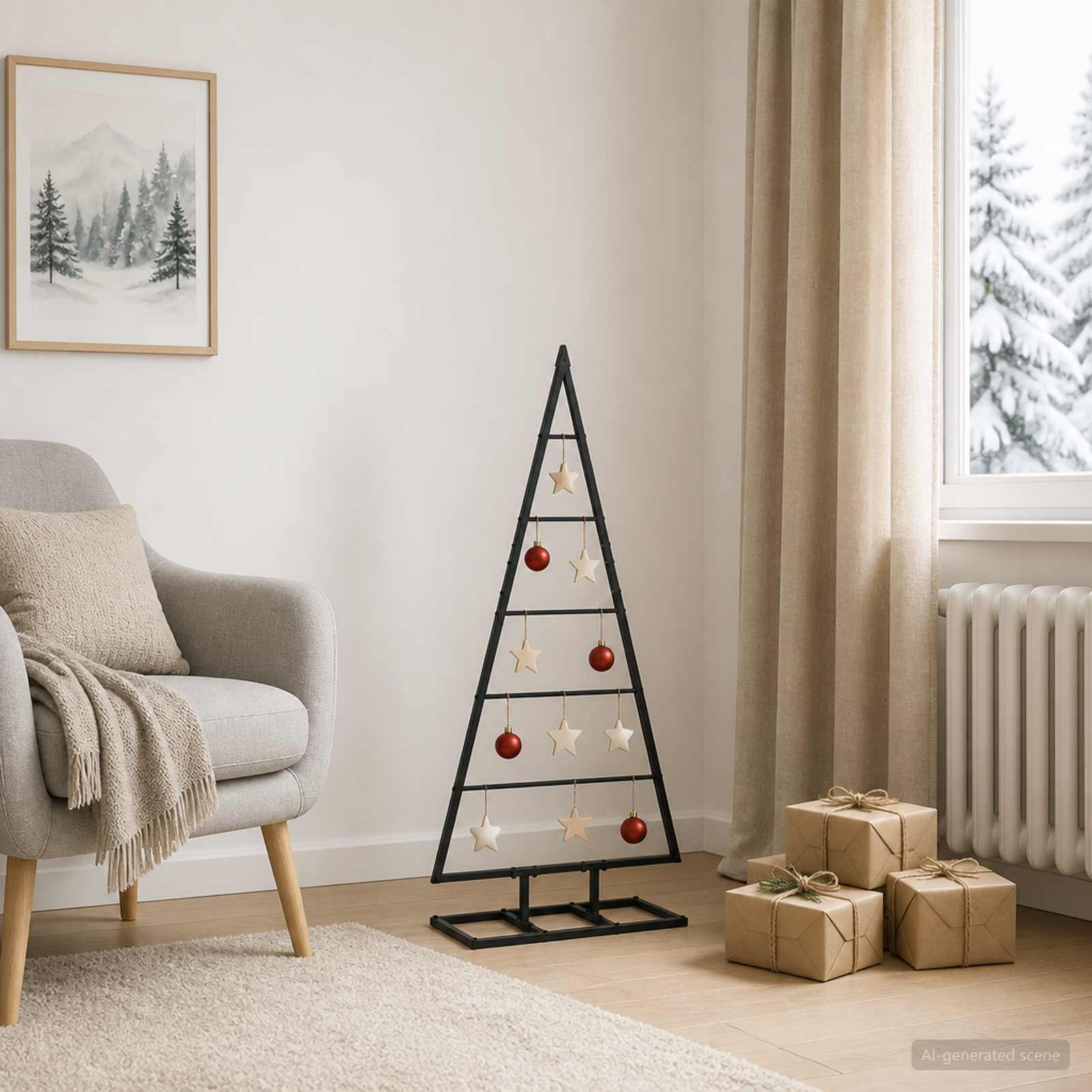 42060076_1.jpg vidaXL Kovový vianočný stromček KUOPIO 90 cm Kov Čierna – Obrázok 1