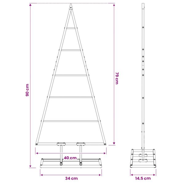 vidaXL Kovový vianočný stromček KUOPIO 90 cm Kov Čierna – Obrázok 7