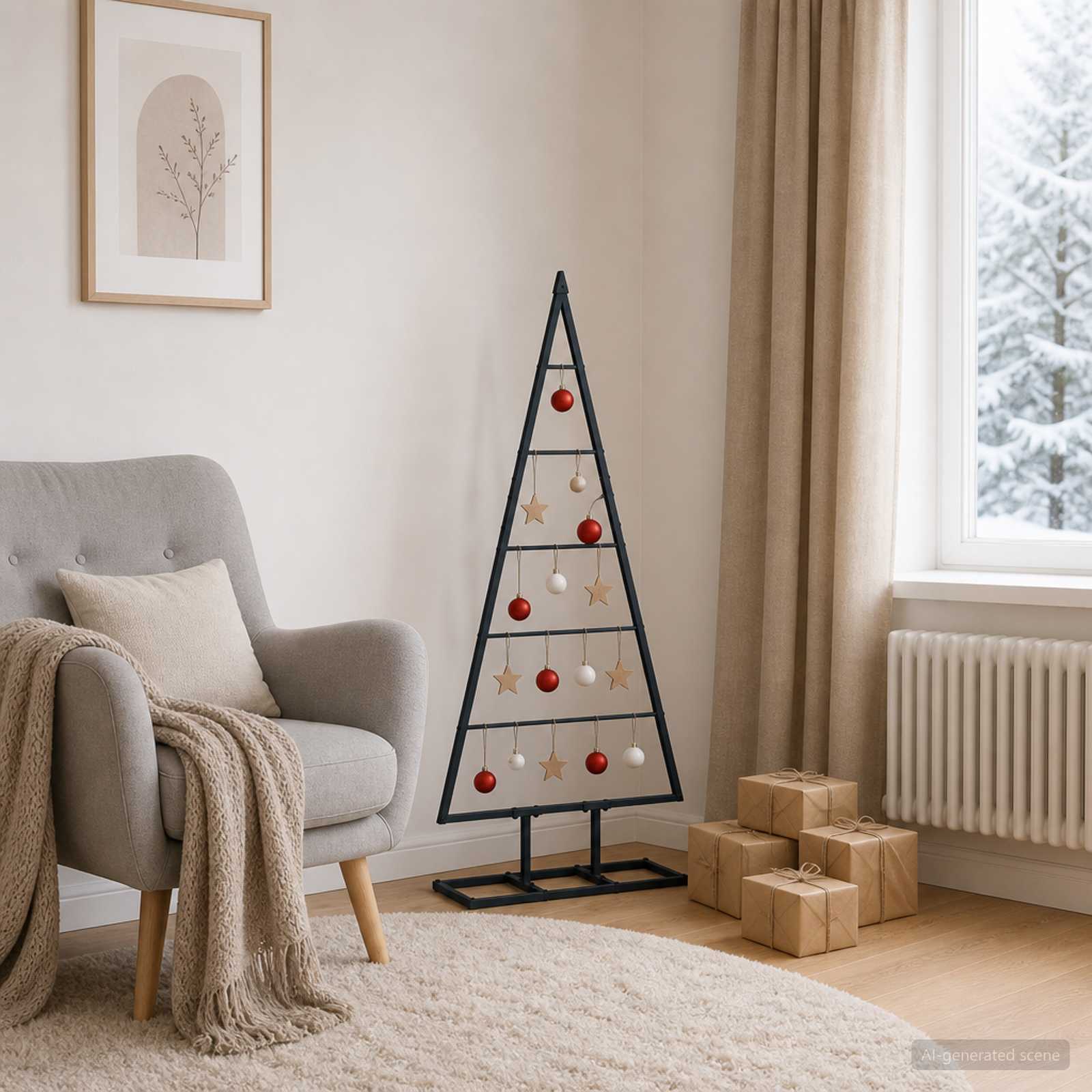 42060077_1.jpg vidaXL Kovový vianočný stromček KUOPIO 125 cm Kov Čierna – Obrázok 1
