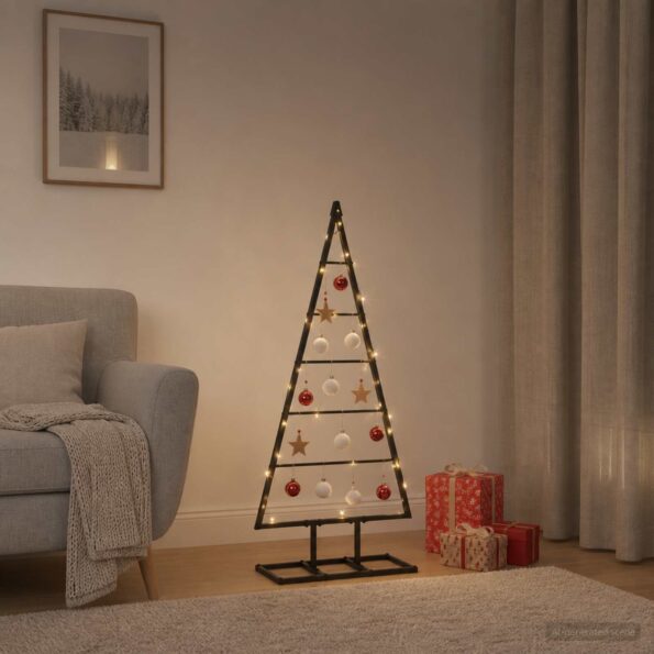 vidaXL Kovový vianočný stromček KUOPIO 125 cm Kov Čierna – Obrázok 3