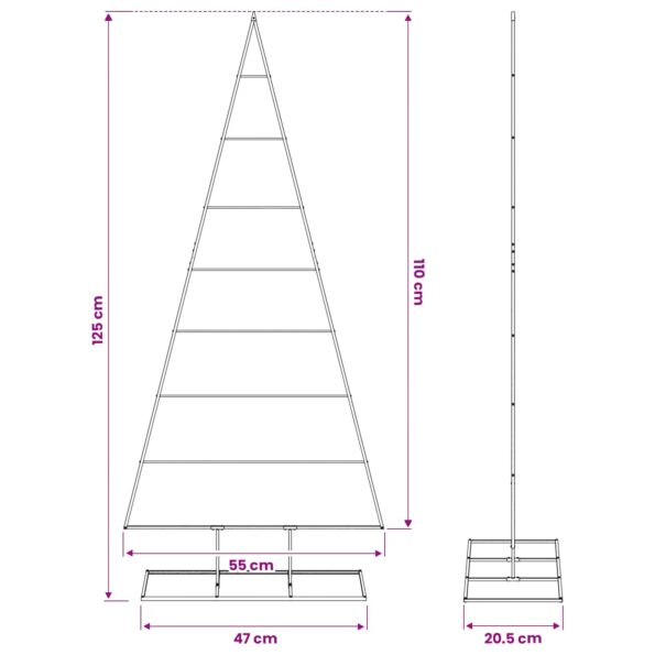 vidaXL Kovový vianočný stromček KUOPIO 125 cm Kov Čierna – Obrázok 7