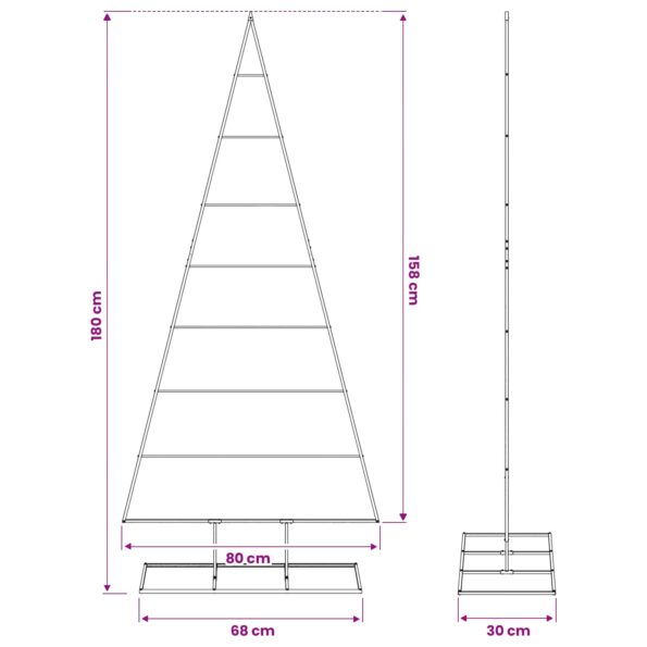 vidaXL Kovový vianočný stromček KUOPIO 180 cm Kov Čierna – Obrázok 7
