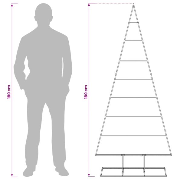 vidaXL Kovový vianočný stromček KUOPIO 180 cm Kov Čierna – Obrázok 8