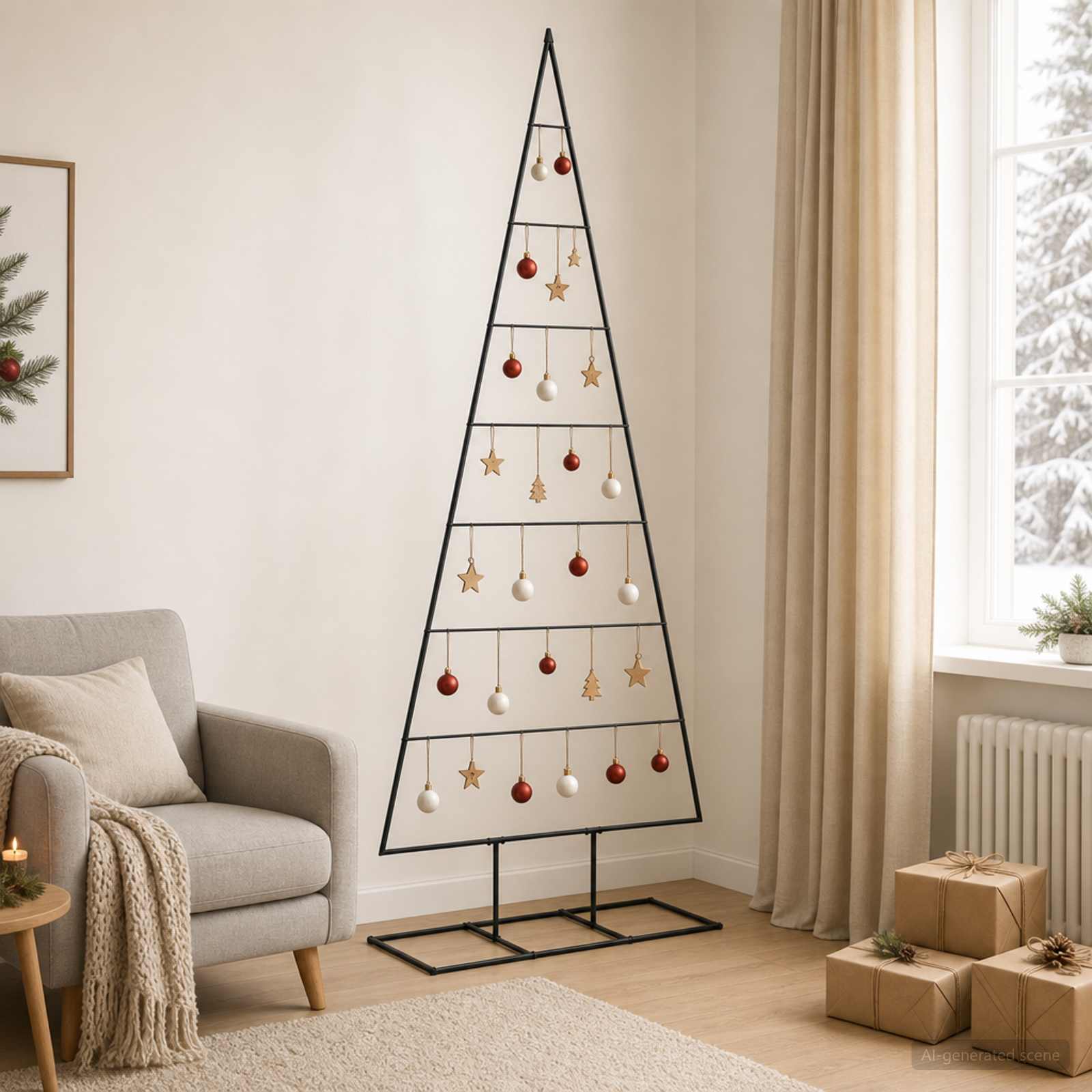 42060080_1.jpg vidaXL Kovový vianočný stromček KUOPIO 210 cm Kov Čierna – Obrázok 1